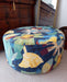 Bright floral round ottoman made in New Zealand