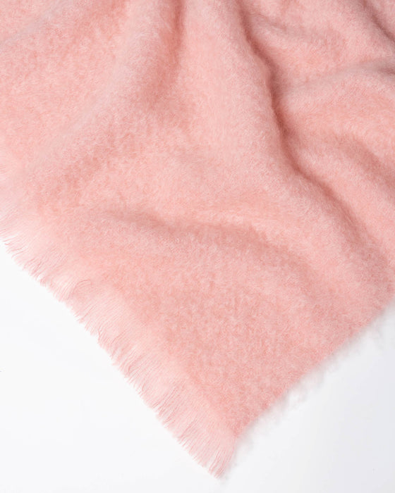 Dusk pink mohair throw blanket New Zealand made