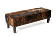 Long bench ottoman in dark exotioc cowhide with studs 2