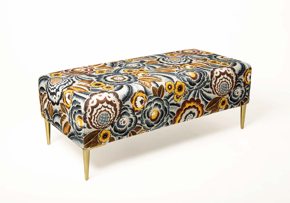 Laurie Manuka velvet fabric ottoman 1