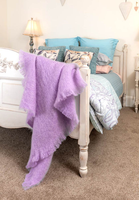 Windermere Lilac Pink Mohair Chair Throw