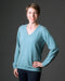 Topaz Women's Vee-Neck Merino Wool Sweater - NB396