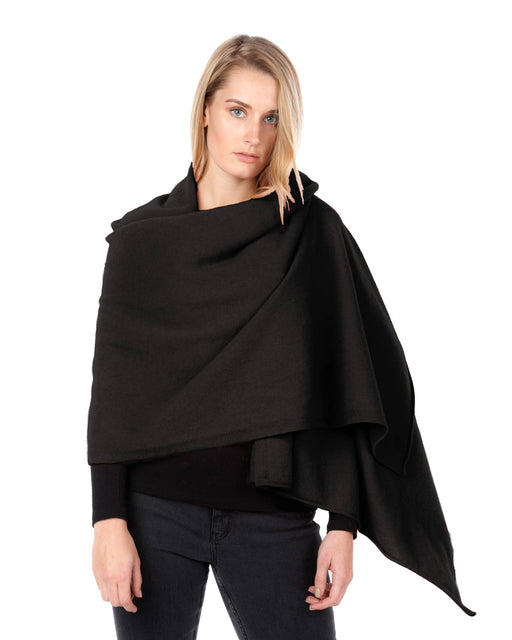 NE815 possum merino wool travel wrap charcoal grey