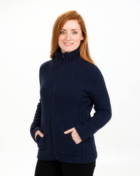 NS832 possum merino kniot jacket in Twilight Blue from Gorgeous Creatures