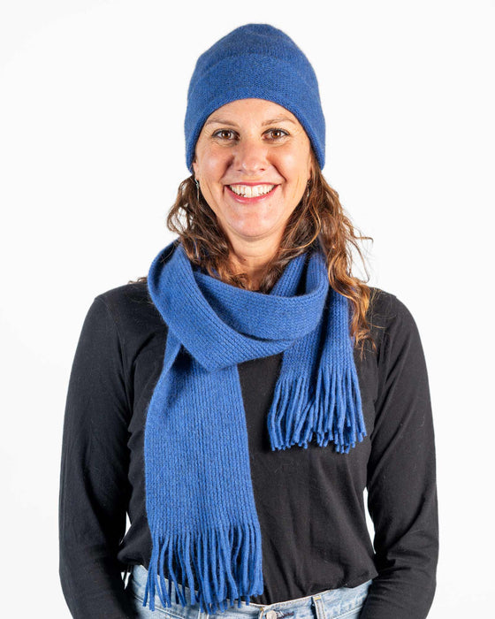 NX102 Cornflower Blue possum merino scarf
