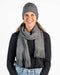 NX102 Dark silver grey plain possum merino wool scarf