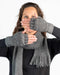 NX103 Dark silver grey unisex fingerless gloves in merino possum wool