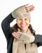 NX103 Wool fingerless gloves Native World Flax beige 