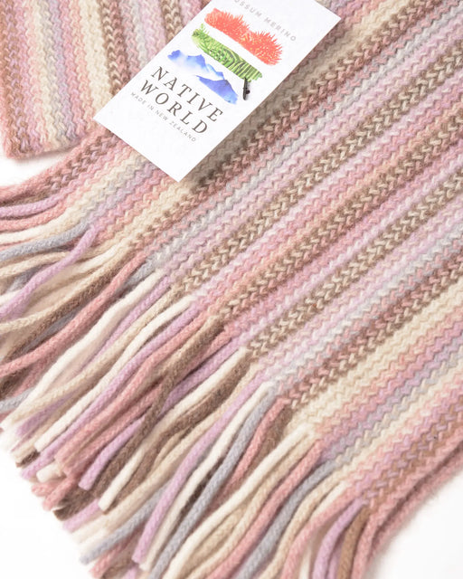 Lily pink possum merino scarf NX378 detail