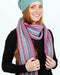 NX378 Peony pink blue wool scarf possum merino