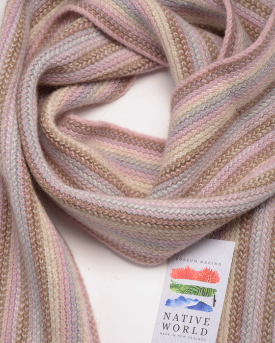 NX378 stripe scarf in blossom pink