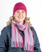NX378 Peony pink blue wool scarf possum merino