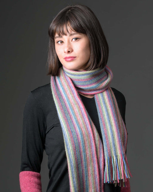 Native World Raspberry Pink Multi Stripe Scarf - NX378