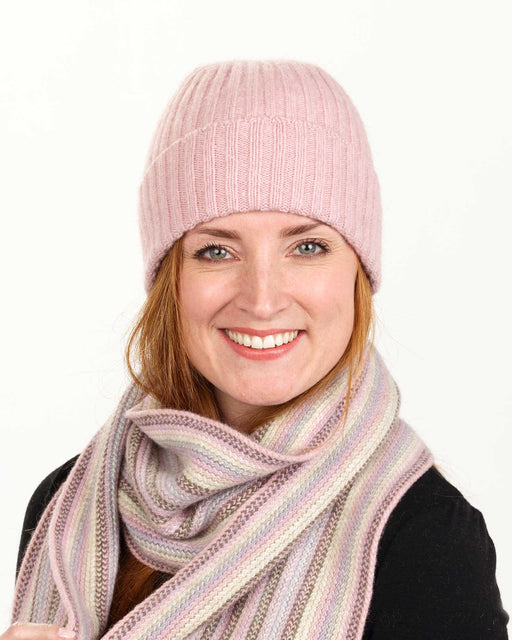 NX480 ribbed possum merino beanie Blossom Pink