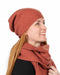 NX677 possum merino wool slouch beanie Rosewood