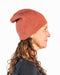 NX677 possum merino wool slouch beanie Rosewood