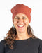 NX677 possum merino wool slouch beanie Rosewood