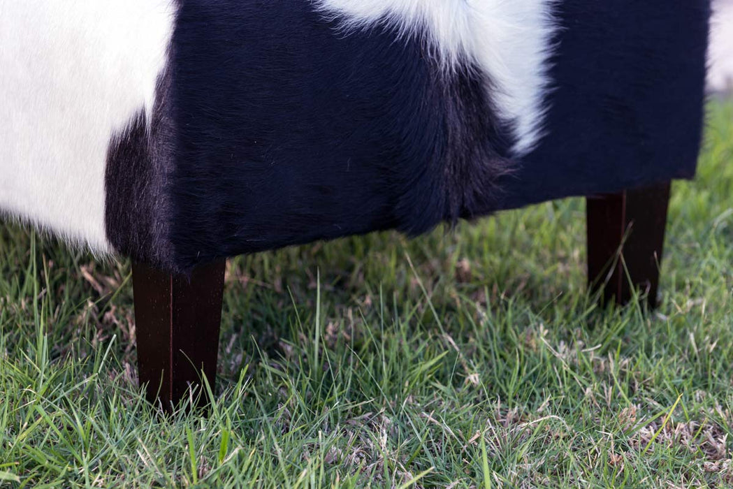 Cowhide Ottoman USA with Wood Legs