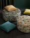 Picton velvet fabric round ottoman