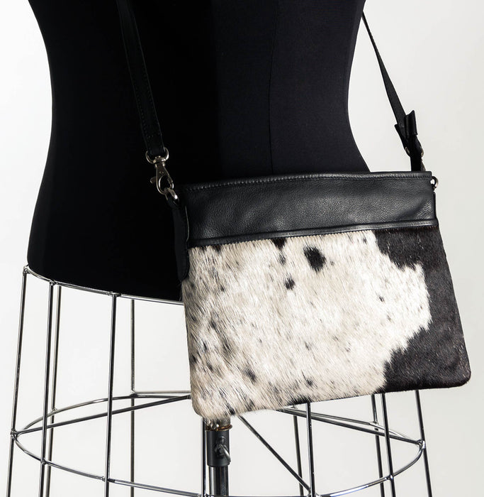 Rosie cowhide handbag #18 black and white