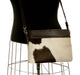 Chocolate & White Cross-Body Cowhide Handbag #26