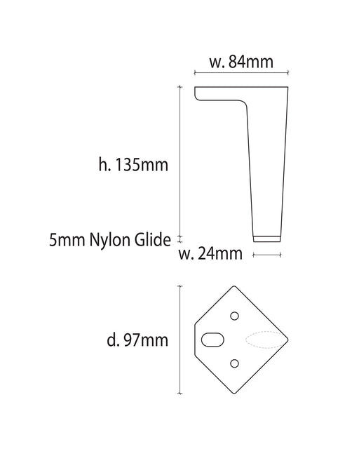 Rossetti furniture legs 14cm tall specs