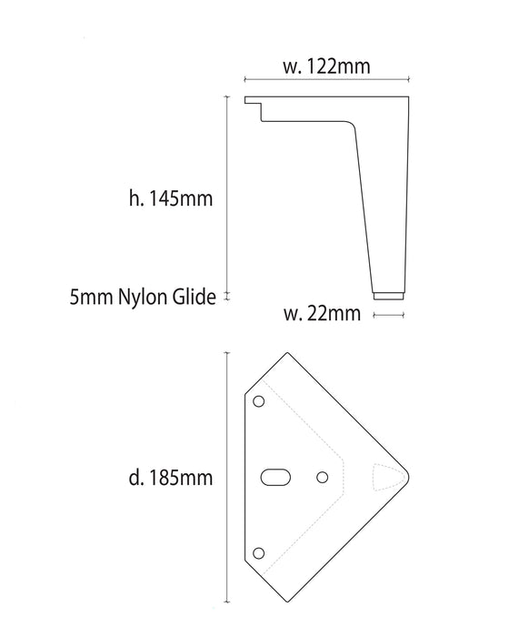 Santoni aluminium furniture legs 15cm - Specs