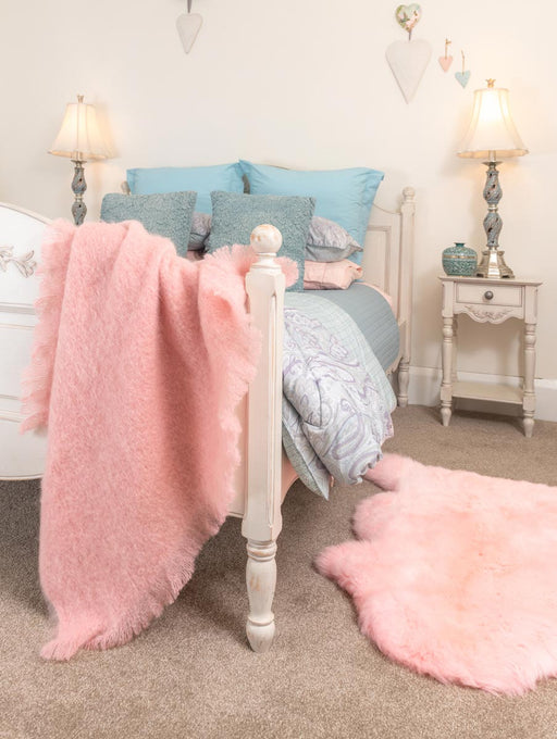 Sheepskin Rug Candy Floss Pink Dyed Single