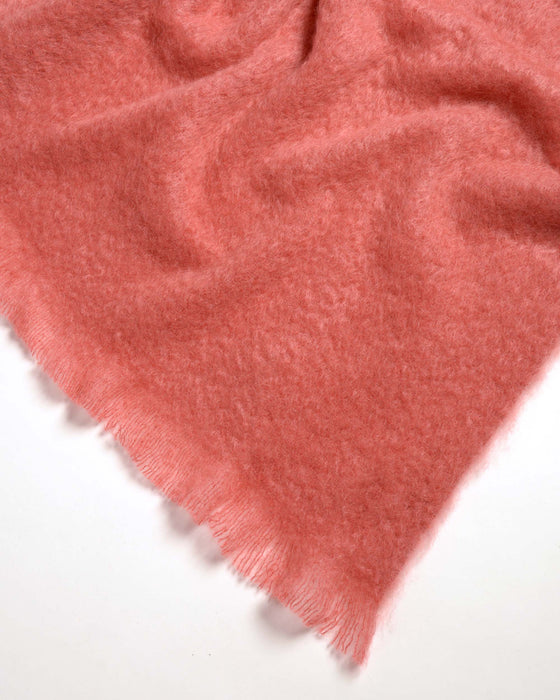 Tea Rose Pink Mohair Throw Blanket