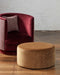 Velvet round drum ottoman by Gorgeous Creatures