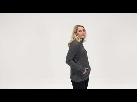 Video about a grey possum merino zip jacket