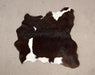 Calf skin rug chocolate brown and white