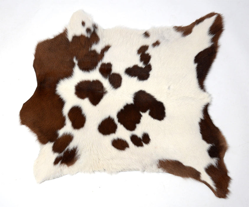 Calfskin rug by Gorgeous Creatures #3311- brown and white