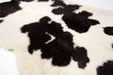 Calfskin rug black and white detail #3314 extra large