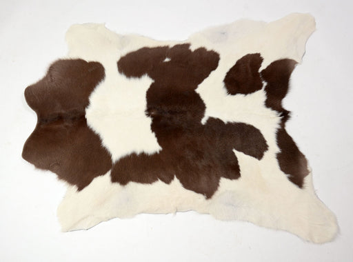 Calfskin rug milky chocolate brown & white #3318