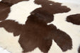 Calfskin rug milky chocolate brown & white #3318