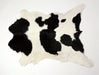 Calfskin rug black and white #3324