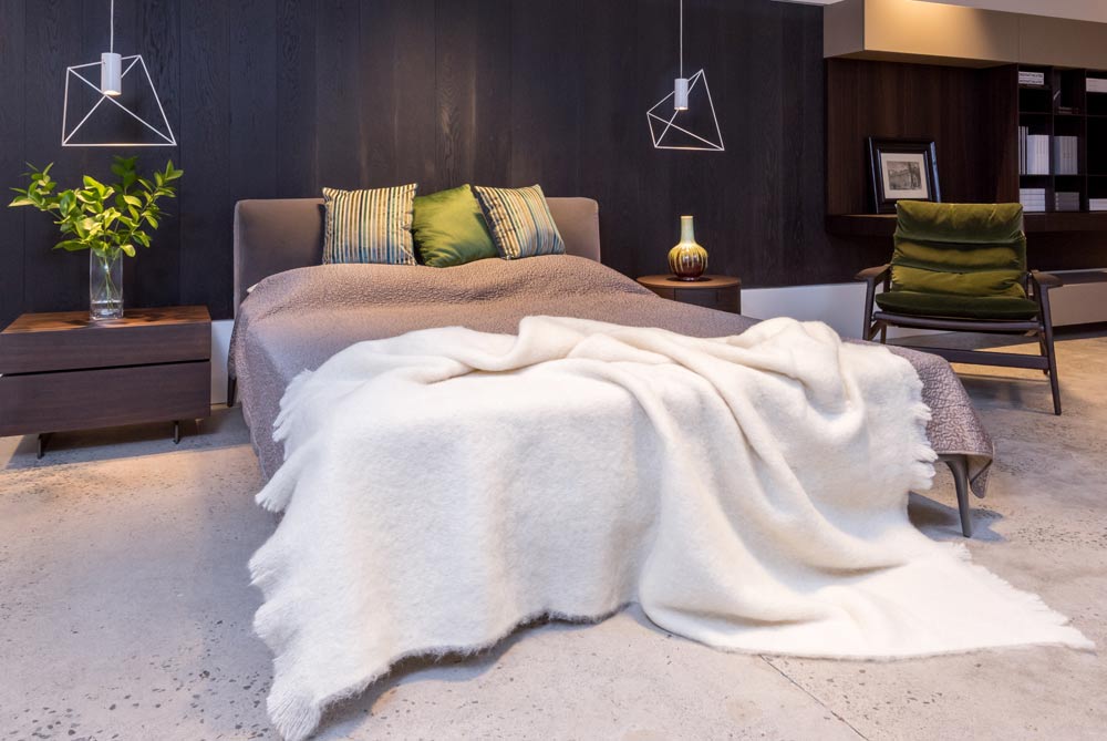 Cream Brushed Alpaca Throw Blanket