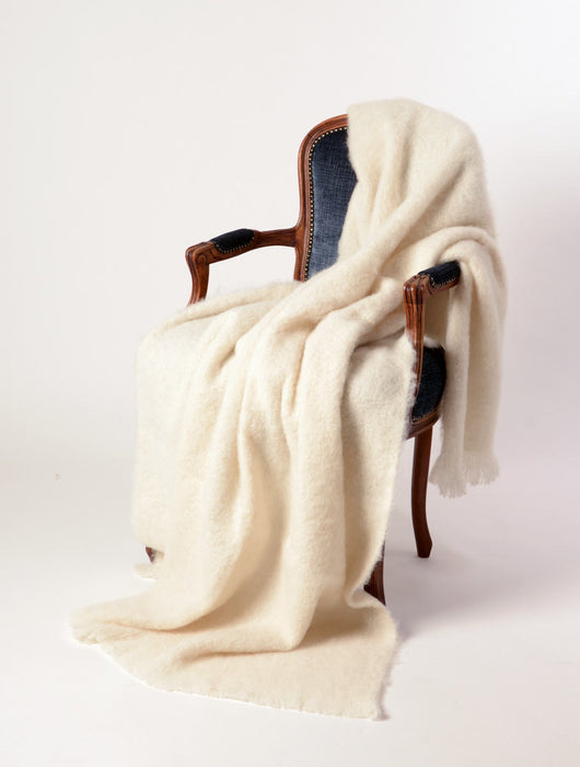 Alpaca Blanket Australia - Windermere Cream Brushed Alpaca Throw Blanket