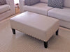 New Zealand Leather Ottoman Beige Leather