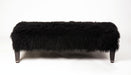 Black Tibetan Lambskin ottoman
