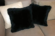 NZ possum fur cushions dyed black