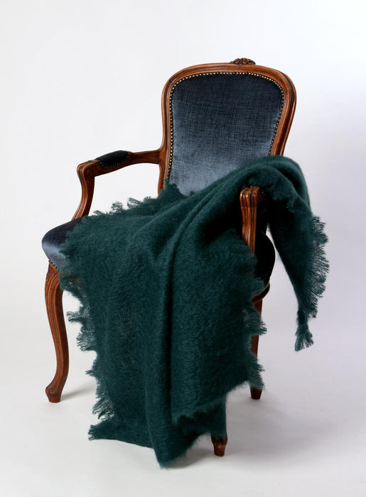 New Zealand mohair throw Bottle Green