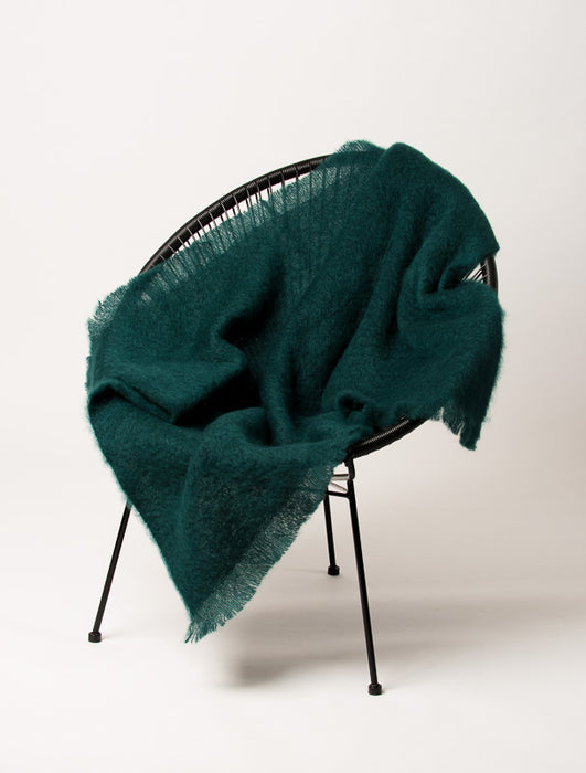 New Zealand mohair throw Bottle Green