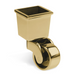 37mm square cup and caster wheels in brass
