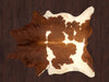 Cowhide rug rich chestnut brown and white