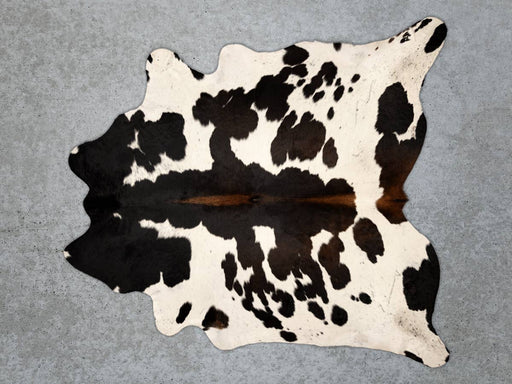 Chocolate Brown White Cowhide Rug