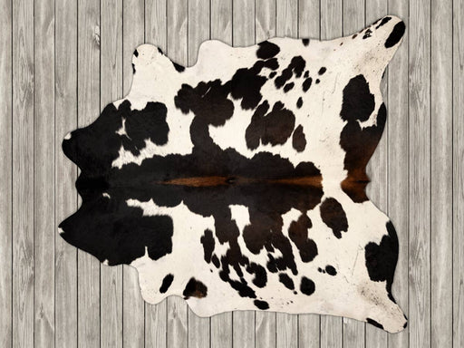 Chocolate Brown White Cowhide Rug