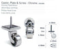 Caster Wheels 4.5cm - Silver Chrome