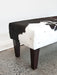 Long bench ottoman in cowhide